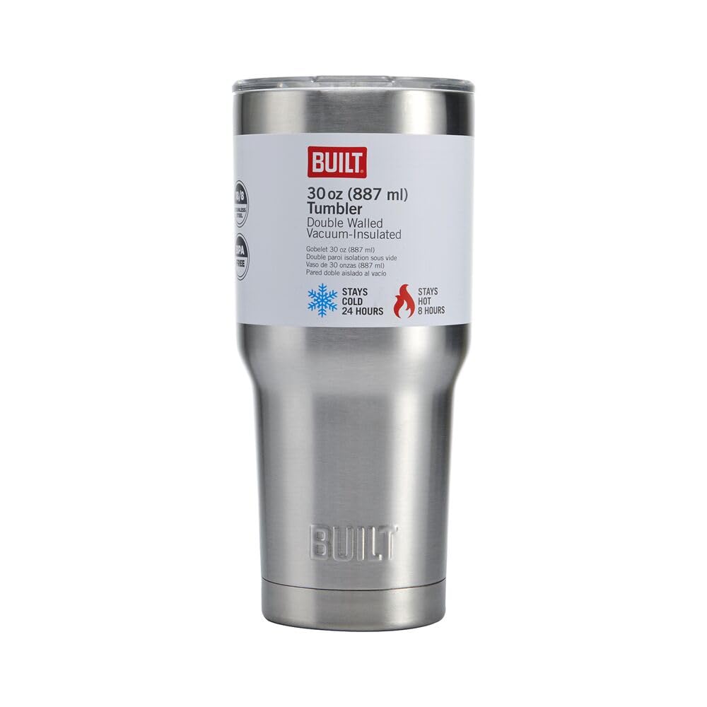 Amazon.com: Built 30oz Insulated Coffee Tumbler, Stainless Brushed
